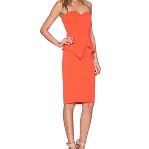 Jay Godfrey Strapless Burnt Orange Dress Size 6